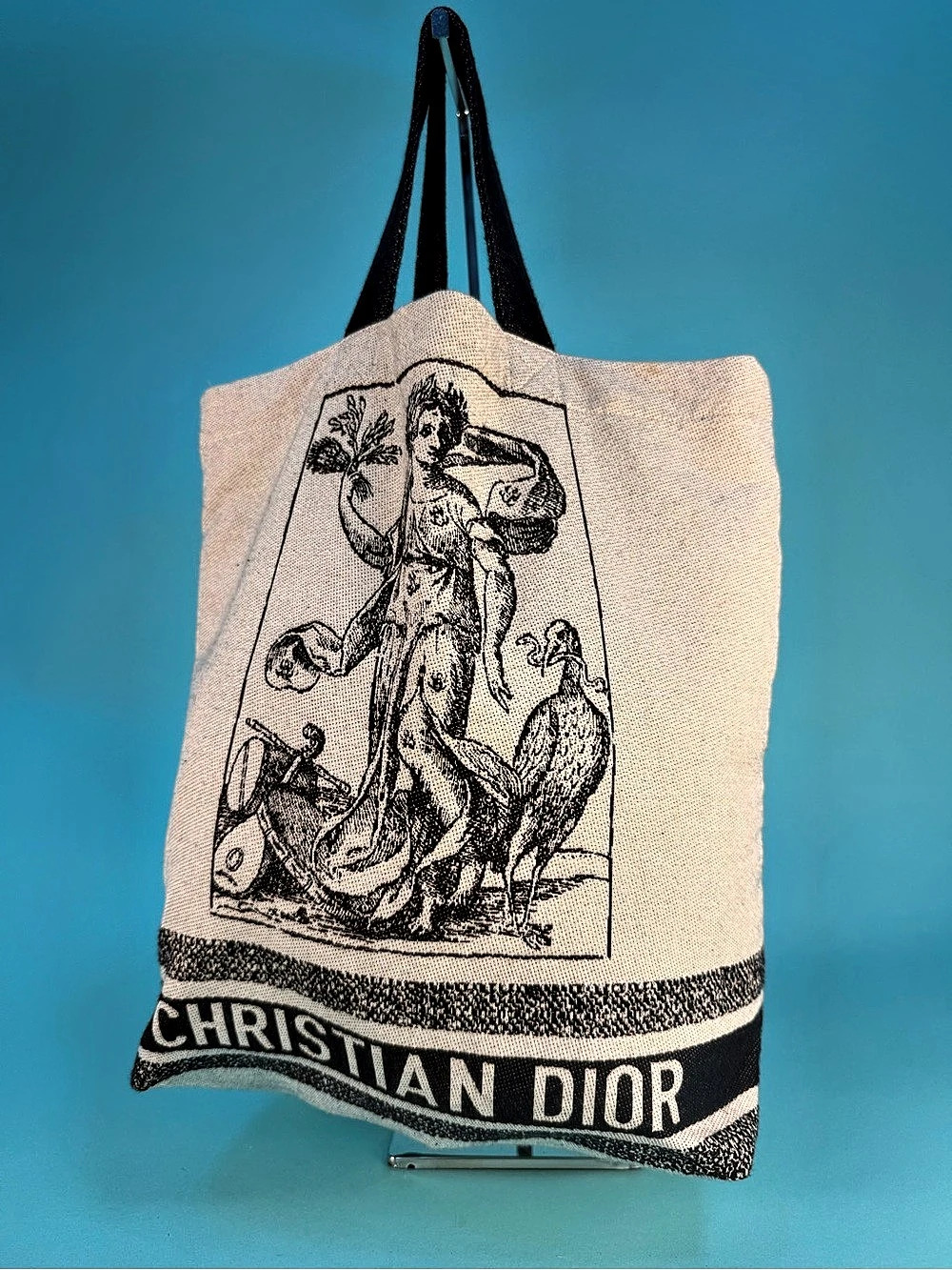 Christian Dior Cruise 2021 Runway Shopping Tote Cream & Black